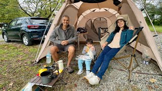 Nagano Camping with Family amp Japanese Tent Tour [upl. by Eiggep853]