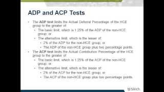 Nondiscrimination Test Reports  ADP and ACP Tests  Sikich LLP [upl. by Hanfurd]