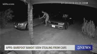 Aransas Pass Police Department looking for barefoot bandit seen stealing from cars [upl. by Ri814]