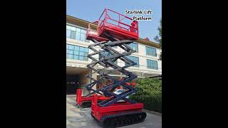 Selfpropelled scissor lift PlatformCan choose tire type or crawler type [upl. by Odey999]