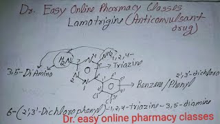 Lamotrigine structure and IUPAC namenomenclature Anticonvulsant drug Phenyltriazine derivative [upl. by Sallie]