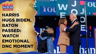 US DNC 2024 Kamala Harris Hugs Emotional Biden  POTUS Farewell Speech Baton Passed Trump Stung [upl. by Thilda]