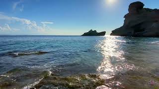 La plage de Saint Antoine et Le quotbateau échouéquot à Capo Pertusato à Bonifacio en Corse en direct Live [upl. by Etnovahs931]