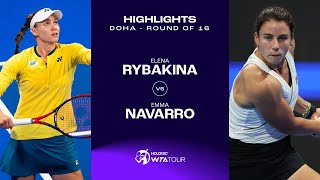 Emma Navarro vs Elena Rybakina  2024 Doha Round of 16  WTA Match Highlights [upl. by Silohcin489]