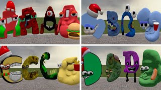 NEW ALL ALPHABET LORE FAMILY DIFFERENT VERSIONS in Garrys Mod [upl. by Smoht567]