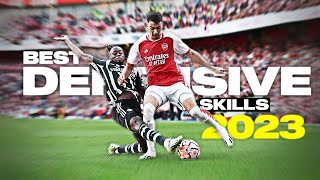 Crazy Football Defensive Skills amp Tackles 2023  HD [upl. by Renny613]