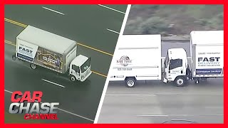 FULL CHASE Suspect in stolen box truck slams into another truck during pursuit  Car Chase Channel [upl. by Haleelahk497]