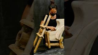 Girl Builds Bamboo Motorcycle P1 ndwoodart homemade [upl. by Garik]