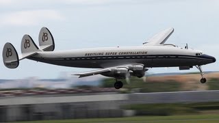 Spectacular Lockheed Super Constellation visual Approach  Paris Air Show 2013  HD [upl. by Ailime]