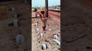 Insertion process of drainage board for soft soil foundation [upl. by Hsoj]