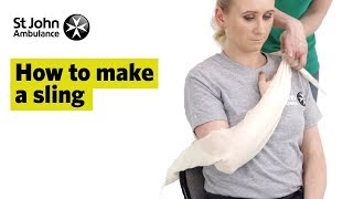 How to Make A Sling  First Aid Training  St John Ambulance [upl. by Lelah]