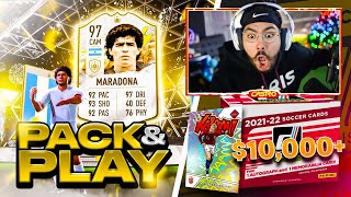 WE GOT PRIME 97 MARADONA 10000 CARD PULLED PACK amp PLAY 5 FIFA 22 [upl. by Einaled]