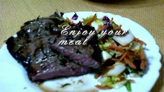 Bistecca ai ferri con insalata mista Grilled steak with mixed salad [upl. by Omarr]