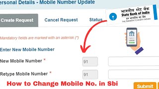 How to Change Mobile Number in SBI Account Online  ATM amp Internet Banking  Hindi me [upl. by Wojcik989]