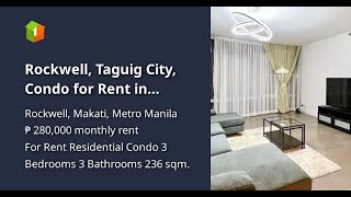 Rockwell Taguig City Condo for Rent in Makati City at Proscenium 3Bedroom 3BR [upl. by Ihcas261]