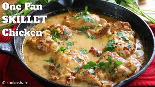 Easy One Skillet Chicken Thighs  30 Minute Midweek Special [upl. by Koby]