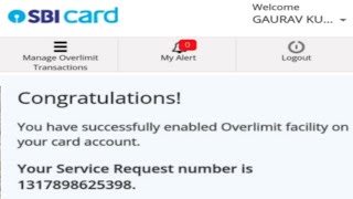 how to enabled overlimit transactions facility on sbi credit card  overlimit transaction charges [upl. by Berni25]