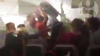 Dubai plane crash chaotic scenes inside plane after crashlanding at Dubai airport [upl. by Analeh]