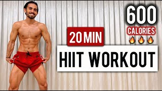 BURN 600 CALORIES IN 20 MINS WITH THIS ATHOME HIIT WORKOUT [upl. by Rothberg]