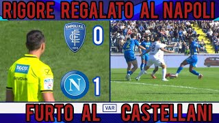 Empoli Napoli 01 con rigore regalato  Furto al Castellani [upl. by Baryram]