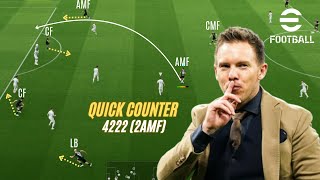 eFootball 2025 4222 2AMF Formation amp Tactics Quick Counter [upl. by Arvo]