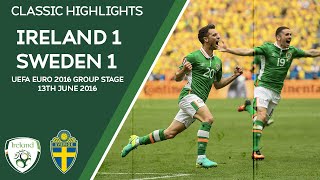 CLASSIC HIGHLIGHTS  Ireland 11 Sweden  UEFA Euro 2016 Group Stage [upl. by Atiniuq137]