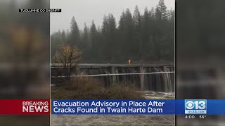 Evacuation Advisory Issued After Cracks Found In Twain Harte Dam [upl. by Llenej]