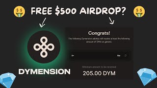 FREE AIRDROP FOR ATOM TIA STAKERS SOL AND L2 USERS ELIGIBLE DYMENSION DYM [upl. by Nahem]