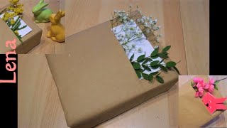 𝗞𝗿𝗲𝗮𝘁𝗶v𝗲 𝗧𝗶𝗽𝗽𝘀 v𝗼𝗻 𝗟𝗲𝗻𝗮 🎁 Geschenke einpacken mit Kartenfach für Blumen 🎁 Gift Wrapping with pocket [upl. by Bail]