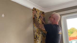 How To Hang The First Sheet Of Wallpaper For A Feature Wall [upl. by Zined649]