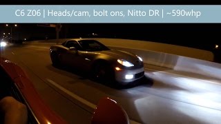 SneakySnake vs HeadsCam C6 Z06 vs E85 GTR [upl. by Eilis]