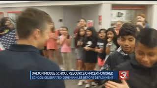 Dalton Middle School honors resource officer before deployment [upl. by Clellan]