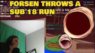 Forsen Throws A Sub 18 Minecraft Speedrun [upl. by Kcirdor742]