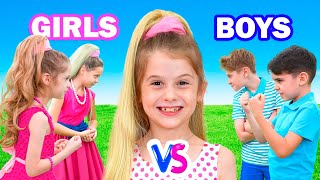 Girls vs Boys Challenge and other stories for kids [upl. by Leyes632]