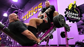 WORLDS STRONGEST MEN TAKE OVER PLANET FITNESS  EDDIE HALL [upl. by Nivra]