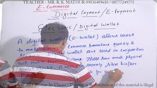 Ewallet  Digital Payment  Ecommerce  Mathur Sir Classes [upl. by Orling]