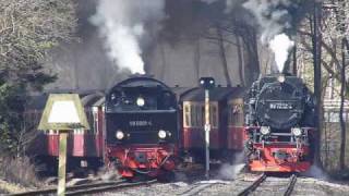 Planmäßige Doppelausfahrt in Eisfelder Talmühle mit 99 7232 und 99 6001 [upl. by Riorsson951]