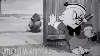 Wholly Smoke 1938 Looney Tunes Porky Pig Cartoon Short Film  Review [upl. by Yenahpets102]