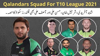 Qalandars Squad For T10 League 2021Abu Dhabi T10 League 2021 Qalandars Squad [upl. by Lassiter575]