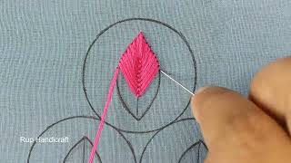 Beautiful Three Leaf Tutorial3 Leaf Hand Embroidery Basic Stitch for Beginner3 Type of Leaf [upl. by Hiasi]