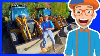 The Blippi Backhoe Video  Diggers for Children [upl. by Barbe]