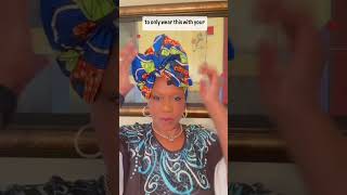 How to tie an African Bow Tie Head Wrap  Two Minute Tutorial [upl. by Graubert]