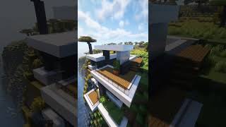 Easy Modern Cliffside Mansion  Rate from 110 minecraft minecraftbuilding minecrafthouse [upl. by Mendes]