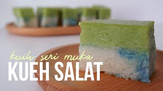 Kueh Salat Recipe Kuih Seri Muka  Pandan Custard and Sticky Rice [upl. by Schweiker]