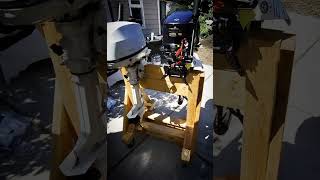 home built outboard stand for two motors 20hp tohatsu [upl. by Icam153]