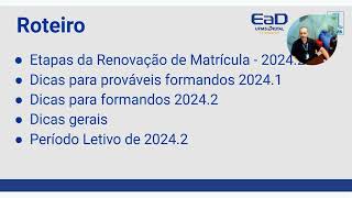 Dicas para Renovação de Matrícula 20242 [upl. by Frear]