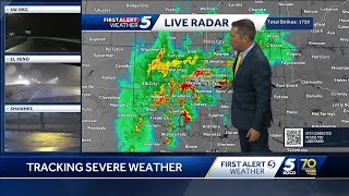 Tracking storms with heavy rainfall early Sunday morning in Oklahoma [upl. by Ynettirb]