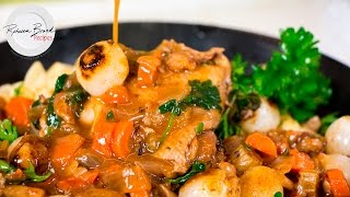 Julia Childs Coq Au Vin  Chicken in Red Wine  Chicken Stew Recipe [upl. by Akenna971]