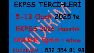 EKPSS Atamaları 513 Ocak 2025 tarihleri arasında yapılacaktır EKPSS 2026 için ONLİNE Kursumuzda [upl. by Epilif711]