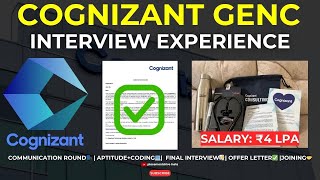 Cognizant GenC Interview Experience 2024  ₹4 LPA 💼  Tips for Communication Coding amp Final Rounds [upl. by Arihsak]